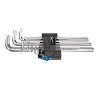 Wera Hex-Plus HF 1 Jeu de clés mâles coudées, syst. métrique, chromées, avec fonction de retenue 950/9 L - 05022130001