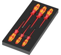 Wera 97110 : Insert en mousse pour tournevis, gamme Kraftform Serie 100 VDE, set 1, comprenant 7 outils.