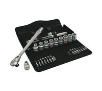 Wera 8100 SC 8 - Set De Douilles + Cliquet Zyklop Metal Réversible 1/2" (28pcs) - Métrique