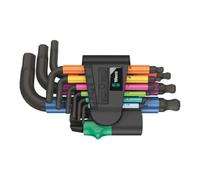 Wera Jeu de clés mâles coudées Wera 950/9 Hex-Plus Multicolour 2, métrique, BlackLaser, 9 pièces Quantité:1