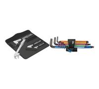 Wera Jeu de clés ouvertes auto-ajustables, Noir, 6004 Joker 4 Set 1 & 950/9 Hex-Plus Multicolour HF 1 Jeu de clés mâles coudées, syst. métrique, BlackLaser, avec fonction de retenue, 9 pièces