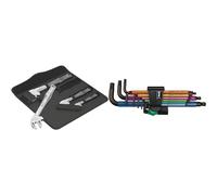 Wera Jeu de clés ouvertes auto-ajustables, Noir, 6004 Joker 4 Set 1 & 950 SPKL/9 SM N Multicolore 05073593001 Jeu de clés mâles coudées système métrique Blacklaser 9 pièces