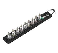Wera 05003884001 Belt A Imperial 1 Jeu de Douille-Embouts Zyklop 1/4" pour Vis six Pans creux avec fonction de retenue, 9 pièces