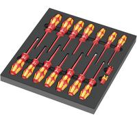 Wera Jeu de tournevis 16 pièces cruciforme Phillips, vis Pozidriv, vis à fente, TORX