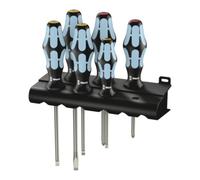 Wera Jeu de tournevis 3334/6 6 pcs. fente/PH lames en inox Kraftform manche/supp. mur Quantité:1
