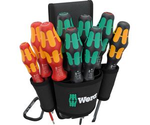 WERA Jeu de tournevis, sacoche de ceinture Set 1, 05136032001, 9 pièces