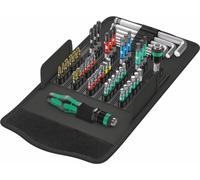 Wera Kraftform Kompakt 100 05057460001 Jeu dembouts 52 pièces vis à fente, vis Pozidriv, cruciforme Phillips, TORX® intérieur, 6 pans intérieurs BiTorsion
