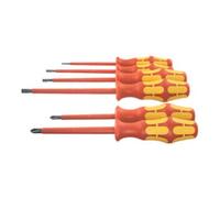 Wera Wera Jeu de 6 tournevis d'électricien pour visà fente et Pozidriv, 100% isolés, Nombre de tournevis: 4/2 Quantité:1