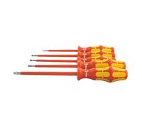 Wera Wera Jeu de tournevis d'électricien pour visà fente, avec manche Kraftform 100% isolé, Nombre de tournevis: 6 Quantité:1