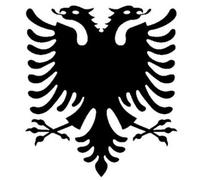 Werbetechnik Sotirios Papoutsis 2X Autocollant pour Voiture, Shqipë Aigle Albanie. 11x11 cm (11 x 11 cm, Noir)