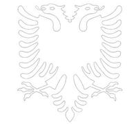 Werbetechnik Sotirios Papoutsis 2X Autocollant pour Voiture, Shqipë Aigle Albanie. 11x11 cm (11 x 11 cm, Blanc)