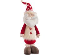 WeRChristmas Figurine de Père Noël Debout avec Socle en Bois, Multicolore, 46 cm
