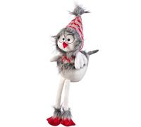 WeRChristmas Figurine d'oiseau de Noël Assis avec Jambes Douces, Multicolore, 42 cm
