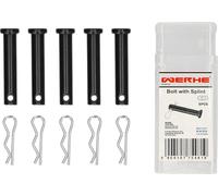 WERHE Boulon à Changement Rapide avec Goupille pour Tarière, Lot de 5 | acier à ressort, longueur 42,8 mm, compatible avec SDS Plus SDS Max, avec goupilles de sécurité