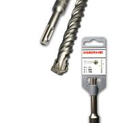 WERHE Foret à Béton SDS Plus Ø 25 mm, 800 mm, 4 Taillants pour Béton | pointe carbure, grande résistance anti-usure, longueur de travail 740 mm, poids 1,53 kg