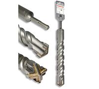 WERHE Foret à Béton SDS Plus 32 x 260 mm, 4 Taillants, Pour Béton et Brique | pointe carbure, pour béton armé adapté, double spirale pour évacuation de la poussière, longueur de travail 200 mm