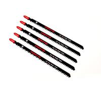 WERHE Lot professionnel de 5 lames de scie sauteuse T744D 180mm - Lames extra longues pour des coupes précises dans le bois, compatibles avec les scies sauteuses BOSCH, METABO à emmanchement en T