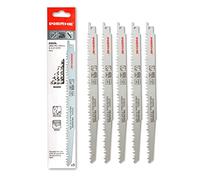 WERHE® Professionnel - 5xLames de scie sabre alternative pour bois&branches -C240mm S1531L Supplémentaire long-HCS Acier de haute qualité-Couches épaisses de coupe rapide-Compatible avec Bosch, Makita