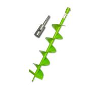 WERHE Tarière Ø 150 mm, Longueur 80 cm, Adaptateur SDS Plus, Acier Massif | pointe de centrage pour amorçage, emmanchement hexagonal, avec boulon de sécurité, goupilles, pour plantation