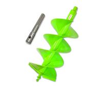 WERHE Tarière Ø 300 mm, Double Spirale, Longueur 800 mm, Adaptateur SDS Max | acier robuste, empêche l obstruction en sol argileux, pour pose de piquets et plantation, avec boulon et goupilles