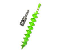 WERHE Tarière 100 mm, Acier Massif, Double Spirale, Adaptateur SDS Plus | Tarière à Piquets pour pose de clôture et travaux de jardin, pointe de centrage trempée, avec 2 boulon de sécurité