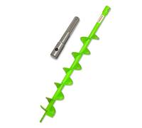 WERHE Tarière 120 mm Acier Massif, Double Spirale, Adaptateur SDS Max | longueur 80 cm, pointe de forage trempée, pour pose de clôture et pose de poteaux