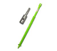 WERHE Tarière 40 mm, Double Spirale, Acier Massif, Avec Adaptateur SDS Plus | pointe de forage précise pour plantations et piquets de clôture, longueur totale 80 cm, profondeur de travail 76 cm