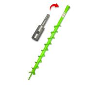 WERHE Tarière 50 mm avec Adaptateur SDS Plus, Longueur 80 cm | queue SDS 20 mm, profondeur de travail 60 cm, lames carbure, poids 1,4 kg, pour pose de clôture, travaux de jardin