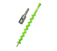 WERHE Tarière avec Adaptateur SDS Plus 60 mm 80 cm pour Perceuse et Pose de | acier de qualité, lames carbure, pour légers max. sols mi-durs, compatible avec Ø 40 200 mm
