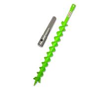WERHE Tarière Double Hélice, Acier Massif, 60 mm, 80 cm, Adaptateur SDS Max | lame carbure, 18 mm queue, pour poteaux de clôture, fosses de plantation et passages, boulon de sécurité avec goupille