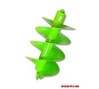 WERHE Vis de Tarière Ø 400 mm, Double Spirale, Entrée Ø 20 mm | pointe de forage auto-affûtante en acier spécial, grande robustesse, pour forage de piquets et de puits, couleur vert éco