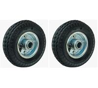 WERKA PRO - 10341 - Roue gonflable 6" - D : 160 x 50 - Alésage 20 mm - Moyeu 54 mm - Idéal pour diable, chariot - Axe déporté (Lot de 2)