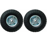 WERKA PRO - 10344 - Roue gonflable 10" - Jante en métal - D : 260 x 85 - Alésage 20 mm - Moyeu 74 mm - Idéal pour diable, chariot (Lot de 2)