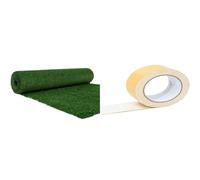 WERKA PRO - 10687 - Gazon Artificiel - Épaisseur 1 cm - 1 x 10 m (10 m2) - Très Résistant - Traitement Anti UV & 10723 - Adhésif double face - Pour gazon artificiel - Rouleau de 10m, Beige