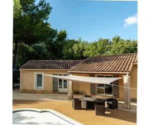 WERKA PRO - 11125 - Toile d'Ombrage Ajourée - 160 g/m2 - En Polyester - Rectangulaire - 4 x 5 m - Taupe - Balcon, terrasse et Jardin