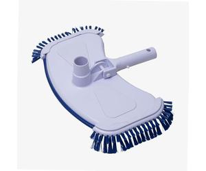 WERKA PRO Aspirateur Brosse de Fond pour Piscine Blanche | Usage piscine et extérieur, tête lestée avec brosses latérales, utilisation avec prise balai skimmer, blanche