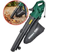 WERKA PRO Aspirateur Souffleur Broyeur 3000W Filaire 3 en 1 Feuilles Jardin