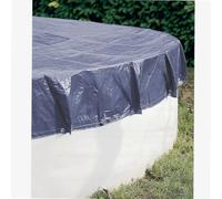 WERKA PRO Bâche de Protection 140g/m² pour Piscine Hors Sol Ronde - Bâche Ø 6 m pour Piscine Ø 5,4 m - Fixation par Œillets - Filet Central pour Évacuation de l'eau - Traitement Anti UV