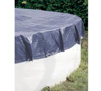 WERKA PRO Bâche de Protection 140g/m² pour Piscine Hors Sol Ronde - Bâche Ø 6 m pour Piscine Ø 5,4 m - Fixation par Œillets - Filet Central pour Évacuation de l'eau - Traitement Anti UV