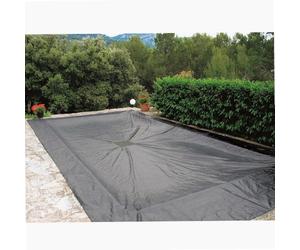 WERKA PRO Bâche Piscine Rectangulaire 140 g/m² Anti-UV - 4 x 5 m | Polyéthylène tressé, œillets aluminium tous les 50 cm, ourlet renforcé, filet central d'évacuation, été et hivernage