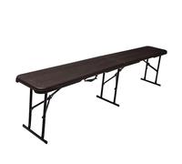 WERKA PRO Banc Pliant Aspect Bois 180 x 28 x 43 cm Ø19 19 x 1 mm Marron | Polyéthylène, acier, polyvalent, robuste, pliable, léger, usage jardin et extérieur, intérieur, poignée transport