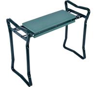 WERKA PRO Banc pour Jardiner 58 x 28 cm 48 cm Noir Agenouilloir 2 en 1 | Acier, ergonomique, durable, stable, usage jardin et extérieur, noir et vert, taille 58 x 28 cm, hauteur 48 cm