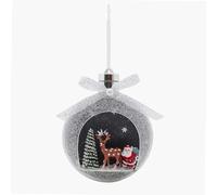 WERKA PRO Boule Renne Lumineuse Multicolore avec Éclairage LED, Décoration de Noël Élégante et Féérique, Installation Facile, Parfaite pour Intérieur, Taille Unique, Blanc Pailleté