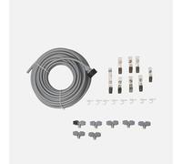 WERKA PRO Brumisateur de Terrasse - 10 m Tuyau PVC Ø 8 mm - 7 Buses Laiton Orientables - Adaptateur 3/4" Mâle Polypropylène -