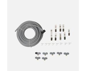 WERKA PRO Brumisateur de Terrasse - 10 m Tuyau PVC Ø 8 mm - 7 Buses Laiton Orientables - Adaptateur 3/4" Mâle Polypropylène -