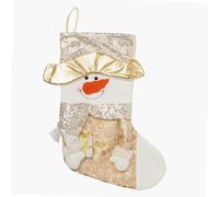 WERKA PRO Chaussette de Bonhomme de Neige Réf. 13997 30 x 50 cm Dorée | Polyester, robuste, usage intérieur et maison, design 3D, anneau d'accroche, matière douce et de haute qualité