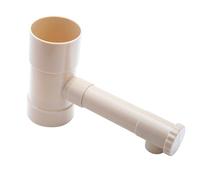 WERKA PRO Collecteur Récupérateur d'Eau de Pluie Ø 80 mm PVC Sable | Installation facile, robuste, compact, usage jardin et extérieur, vanne d'arrêt intégrée, solution pratique pour arrosage