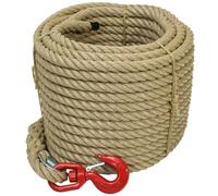 WERKA PRO Corde à Poulie avec Crochet - Ø20mm - Longueur 30m - Résistance 3 Tonnes - Polypropylène Tressé 4 Brins - Usage Manuel Bricolage - Stockage Sec Requis - Code EAN 3700723405928
