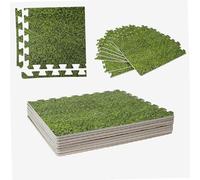 WERKA PRO Dalle pour Piscine imprimé Gazon 50x50cm 1cm épaisseur 8 pièces