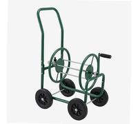 WERKA PRO Dévidoir Métal sur Roues pour Tuyau d'Arrosage 60 m Vert | Acier, ergonomique, robuste, capacité 60 m, 4 roues polyuréthane increvables, taille 87 x 45 x 94 cm, verte